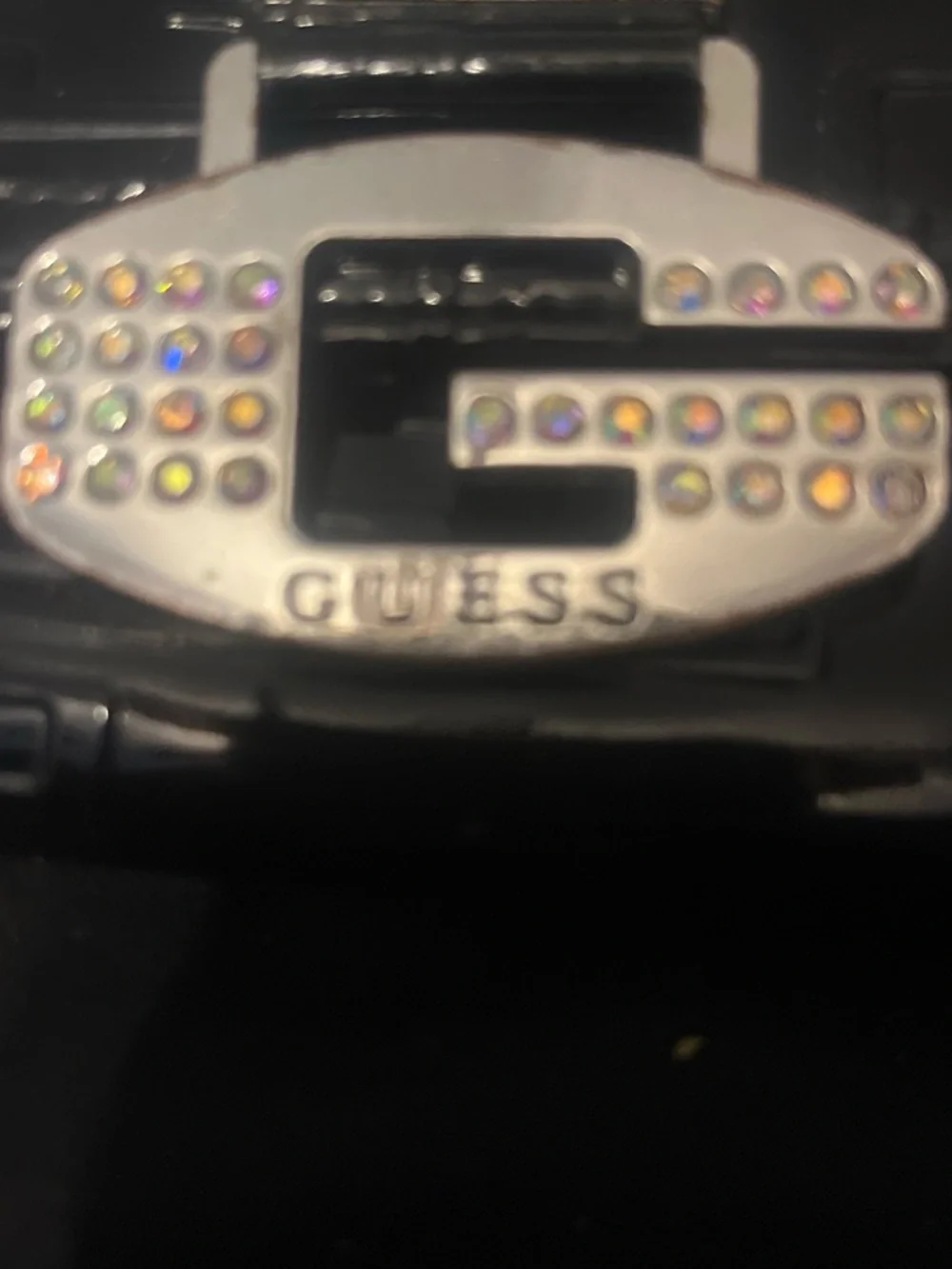 Guess Silver Crystal-Accent 'G' Phone Ring Holder